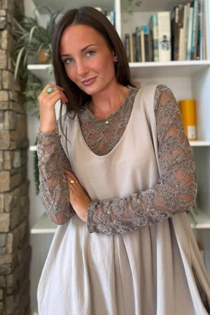 Lace Body Skim Top Mocha